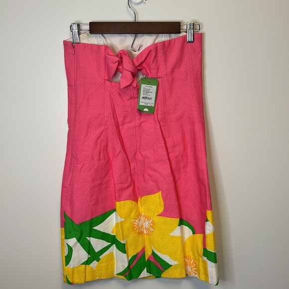 NWT LILLY PULITZER WOMENS FRANCO DANCING DAFFODILS STRAPLESS DRESS PINK SIZE 4 - Picture 6 of 9